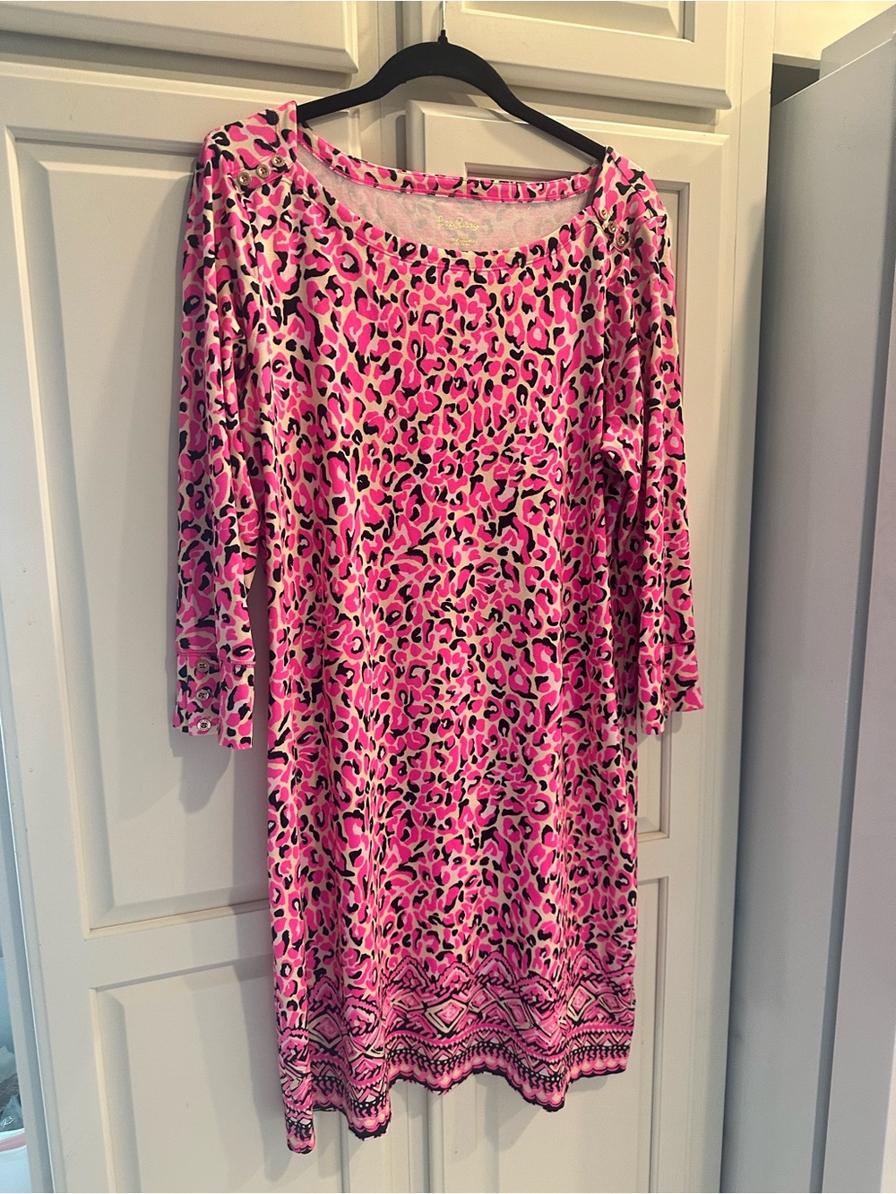 Lilly Pulitzer Hot Pink Leopard Print Shift Dress